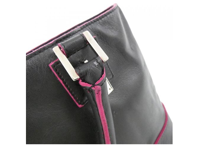 Borsa Loewe Amazona in nero e rosa - vista 8
