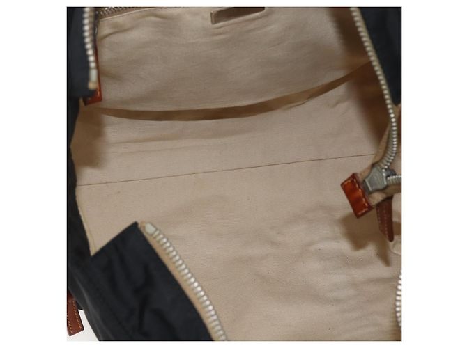 Sac Tote Miu Miu en Nylon Cuir Noir Marron Argent Auth 164862 Argenté - vue 18