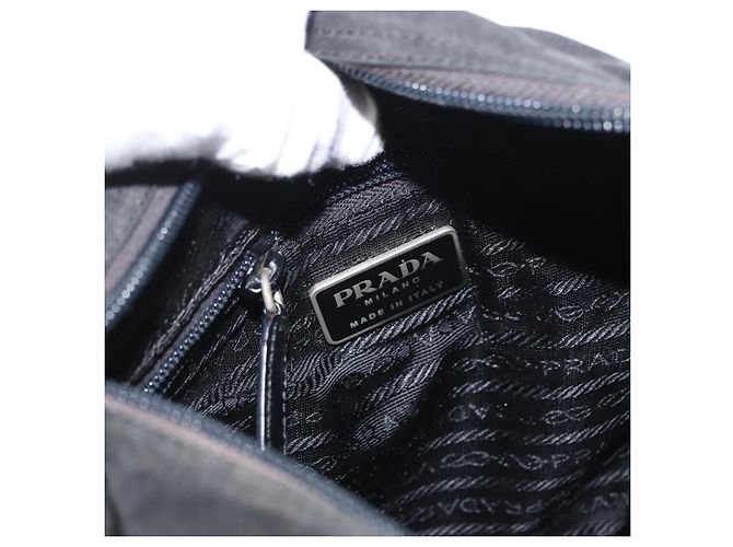 Borsa a Spalla PRADA Nylon Nero Argento Autentica 163806 - vista 20