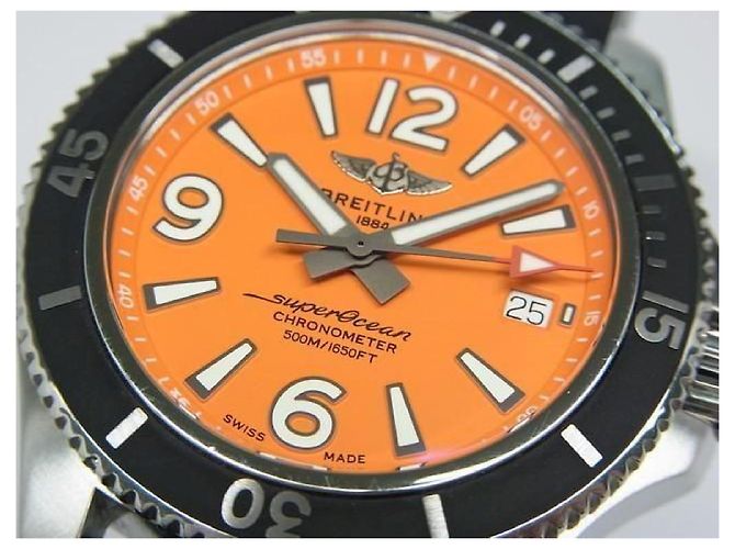BREITLING Superocean Automatic 42 quadrante arancione per uomini Argento - vista 2