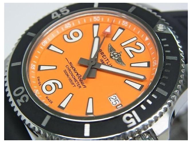 BREITLING Superocean Automatic 42 quadrante arancione per uomini Argento - vista 3