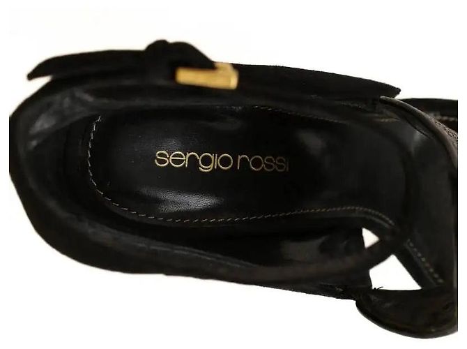 Sergio Rossi Saltos de camurça pretos - vista 5