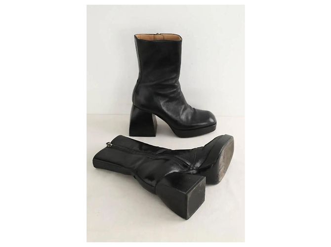 Nodaleto Botas de cuero negro - vista 6