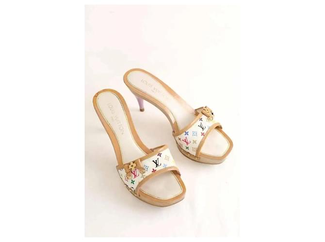 Louis Vuitton Mule in pelle bianche Bianco - vista 3