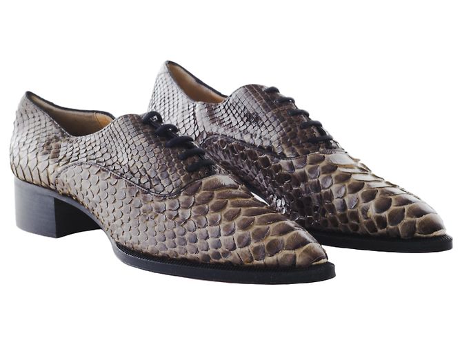 Christian Louboutin Louboutin Python Slipper mit spitzem Zehenbereich Braun - Ansicht 2