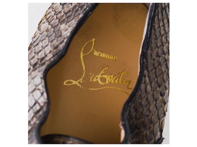 Christian Louboutin Louboutin Python Slipper mit spitzem Zehenbereich Braun - Ansicht 4