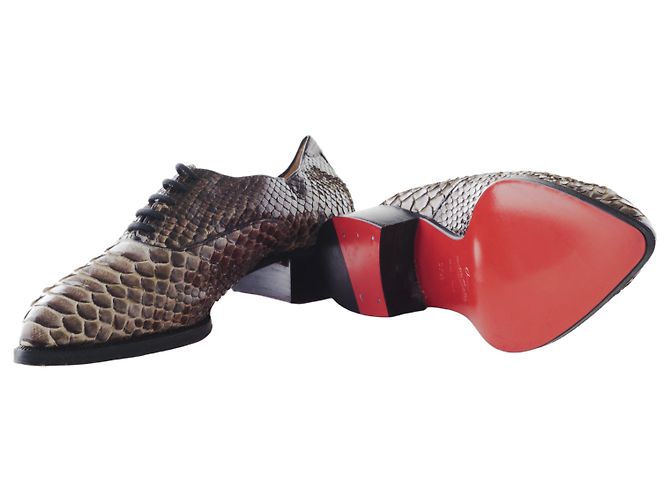 Christian Louboutin Louboutin Python Slipper mit spitzem Zehenbereich Braun - Ansicht 7