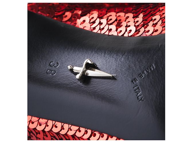 Cesare Paciotti Zapatos de Tacón de Lentejuelas Rojas Paciotti - vista 6