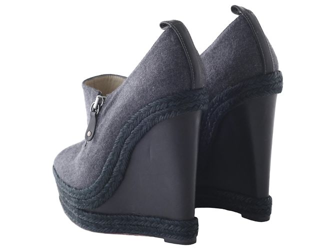 Sandali espadrilles in tela con zeppa Christian Louboutin Grigio - vista 3