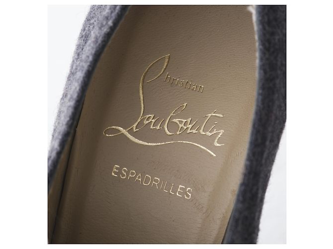 Sandali espadrilles in tela con zeppa Christian Louboutin Grigio - vista 4