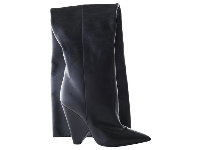 Autre Marque Stivali in pelle Niki al ginocchio Saint Laurent Nero - vista 3