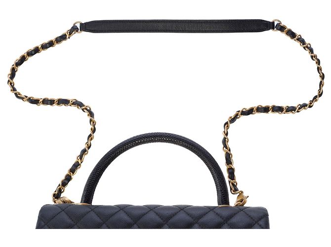 Borsa CHANEL Coco Handle in Pelle Nera - 103193 Nero - vista 11