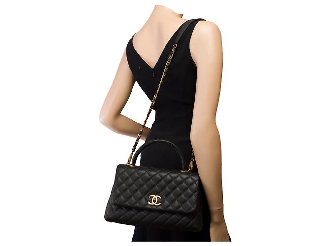 Borsa CHANEL Coco Handle in Pelle Nera - 103193 Nero - vista 14