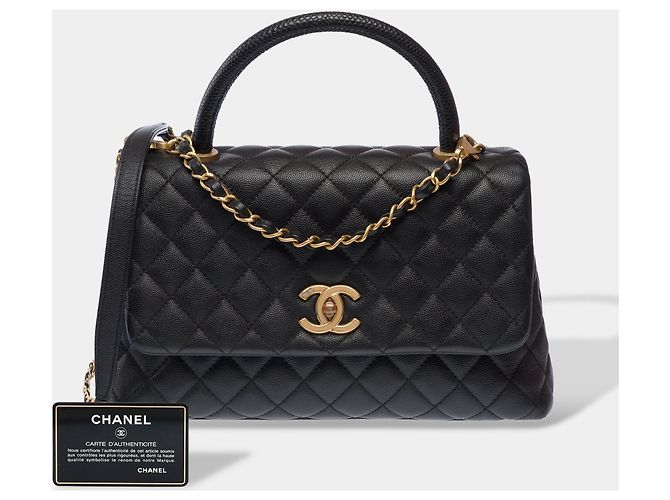 Borsa CHANEL Coco Handle in Pelle Nera - 103193 Nero - vista 2