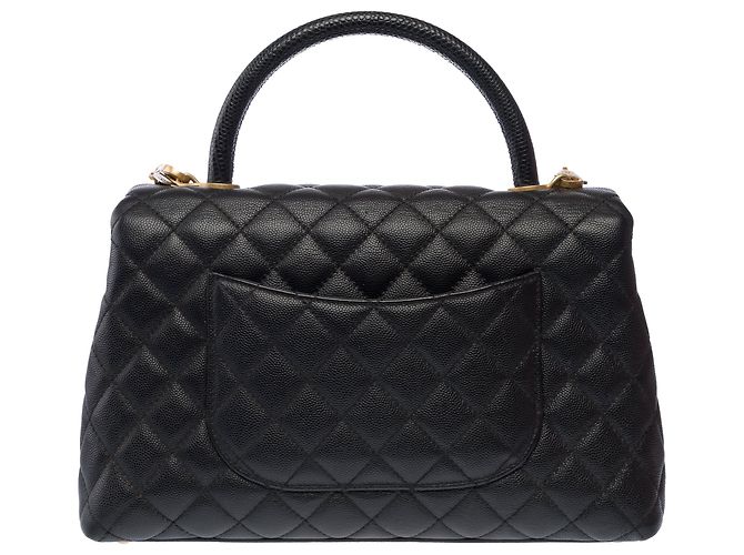 Borsa CHANEL Coco Handle in Pelle Nera - 103193 Nero - vista 4