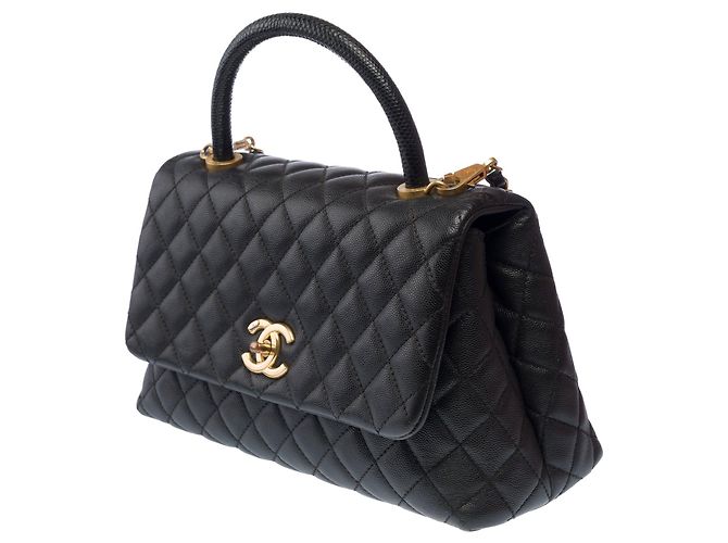 Borsa CHANEL Coco Handle in Pelle Nera - 103193 Nero - vista 5