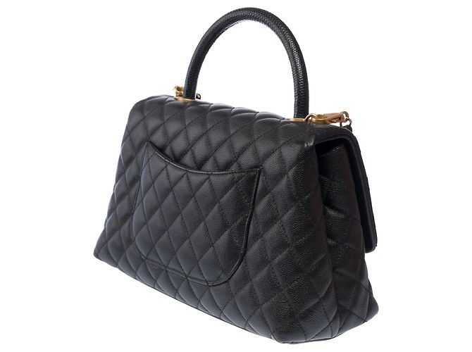 Borsa CHANEL Coco Handle in Pelle Nera - 103193 Nero - vista 6