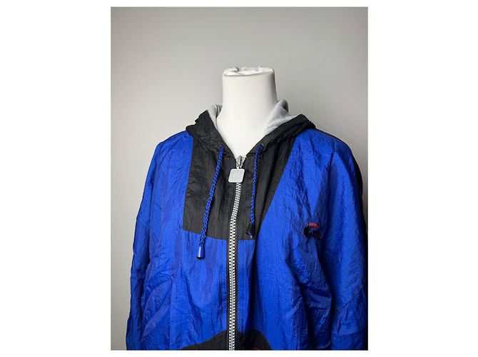 Giacca a vento vintage Givenchy L Blu Nero - vista 2