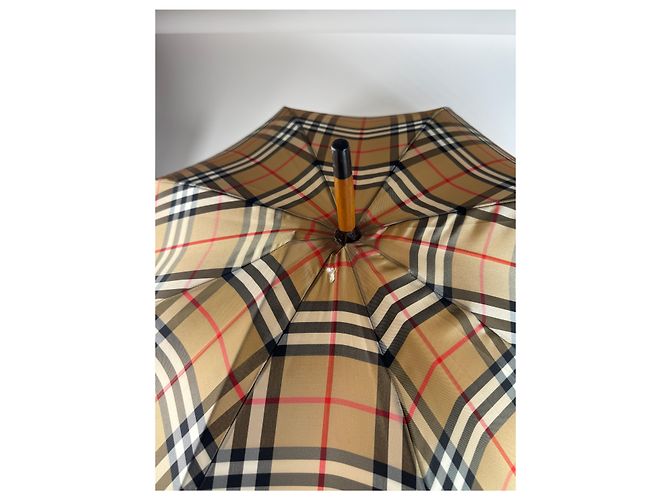 Vintage Burberry Nova Check Regenschirm Beige - Ansicht 11