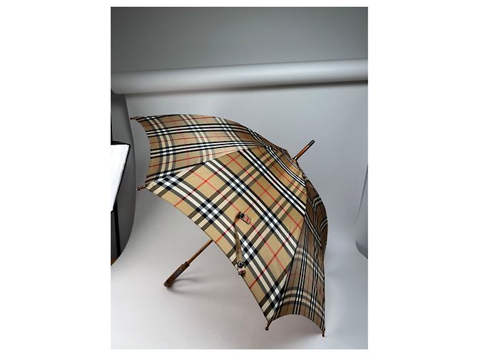 Vintage Burberry Nova Check Regenschirm Beige - Ansicht 9