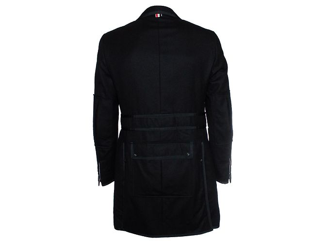 Thom Browne, schwarzer Trenchcoat - Ansicht 3