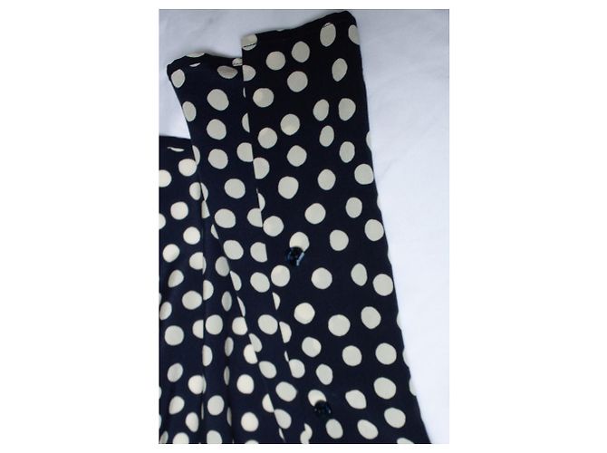 Camicia a pois blu e bianchi Saint Laurent Bianco - vista 5