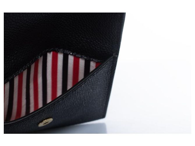 Pochette en cuir grainé avec portefeuille Thom Browne Noir - vue 5
