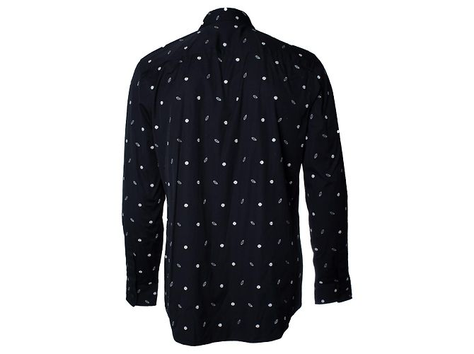 Camicia in cotone nero ricamata con labbra Givenchy - vista 5