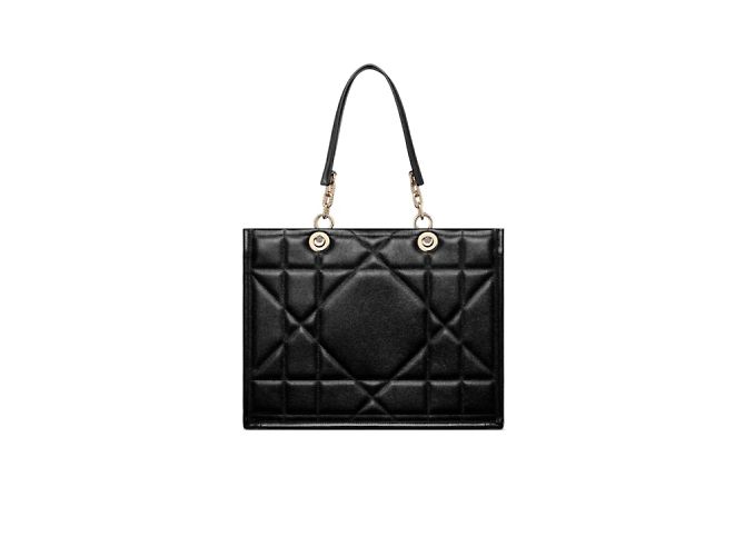 Christian Dior Essential Archicannage Quilt Calfskin Large Nero - vista 3
