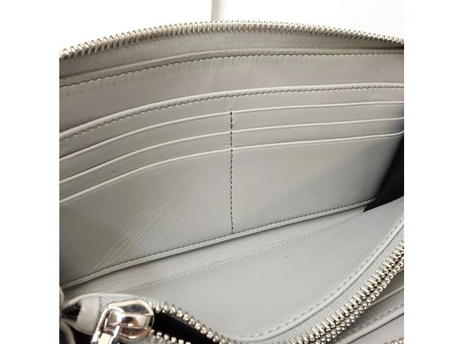 Portefeuille long en cuir de veau gris Christian Dior Marron - vue 8