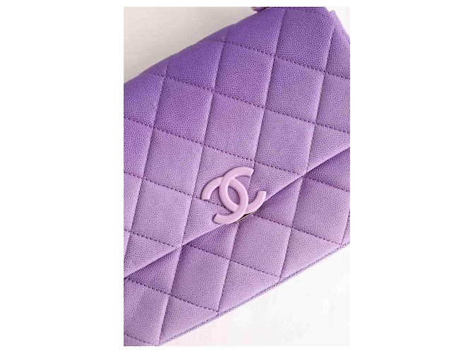Chanel Borsa a tracolla in pelle viola Porpora - vista 4