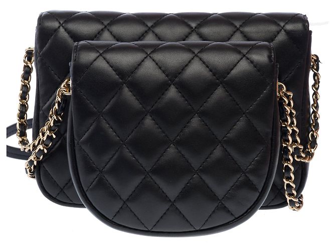 Borsa CHANEL Side Pack in Pelle Nera - 103216 Nero - vista 4