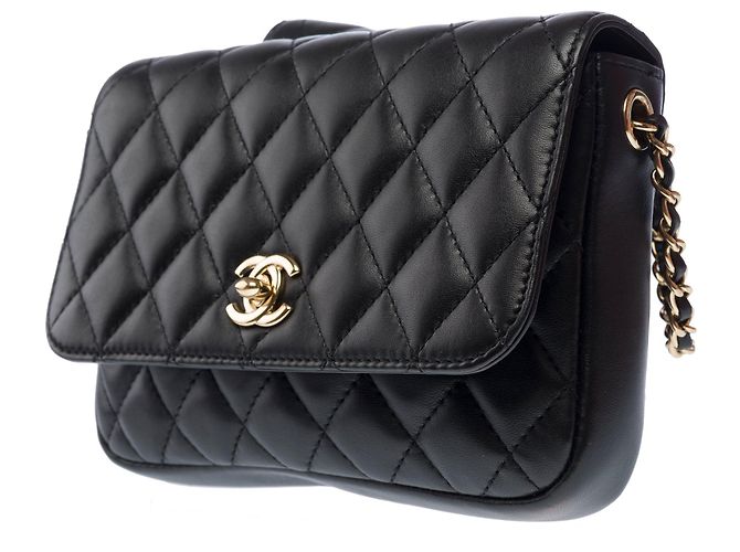 Borsa CHANEL Side Pack in Pelle Nera - 103216 Nero - vista 5
