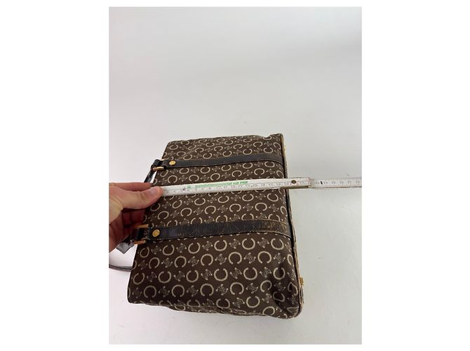 Triomphe Céline Vintage Celine Paris Monogram Handtasche braun beige - Ansicht 13