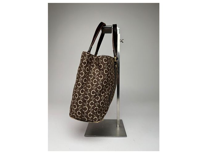 Triomphe Céline Vintage Celine Paris Monogram Handtasche braun beige - Ansicht 8