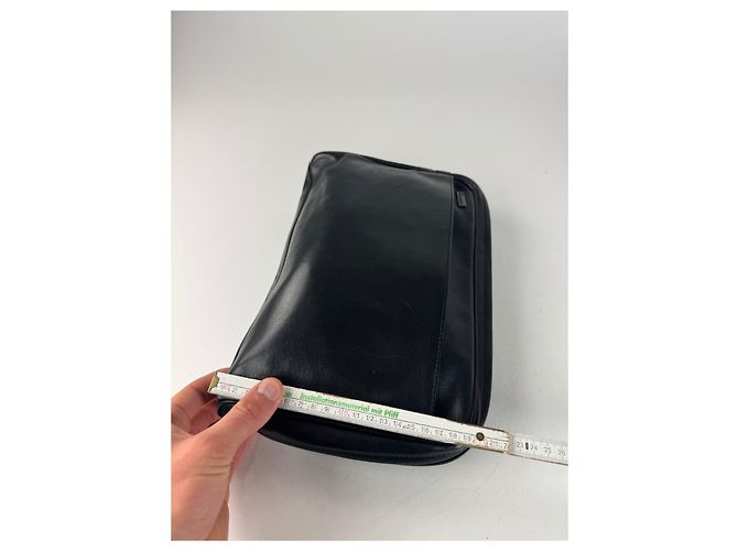 Clutch in pelle vintage Issey Miyake nera Nero - vista 14