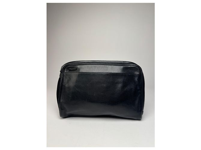 Clutch in pelle vintage Issey Miyake nera Nero - vista 2
