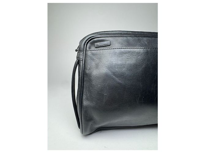 Clutch in pelle vintage Issey Miyake nera Nero - vista 3