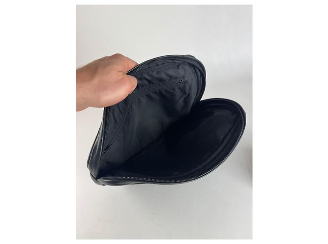 Clutch in pelle vintage Issey Miyake nera Nero - vista 4