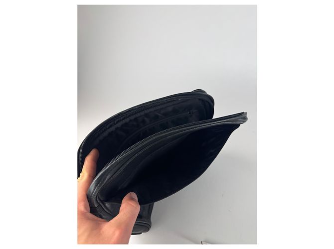Clutch in pelle vintage Issey Miyake nera Nero - vista 7