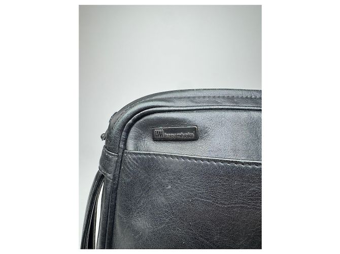 Clutch in pelle vintage Issey Miyake nera Nero - vista 9