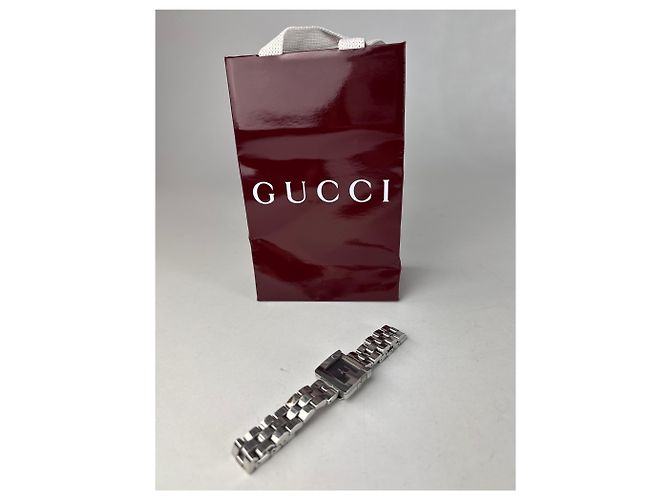Vintage Gucci Metall Quarz Uhr Silber - Ansicht 11