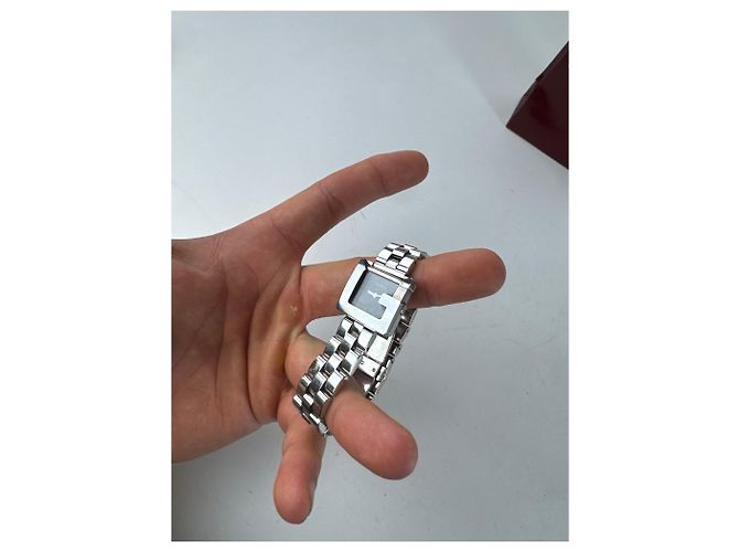Vintage Gucci Metall Quarz Uhr Silber - Ansicht 12