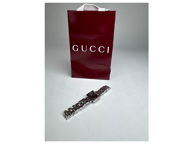 Vintage Gucci Metall Quarz Uhr Silber - Ansicht 13