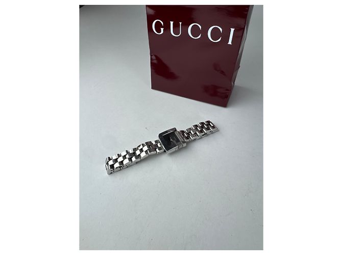 Vintage Gucci Metall Quarz Uhr Silber - Ansicht 9