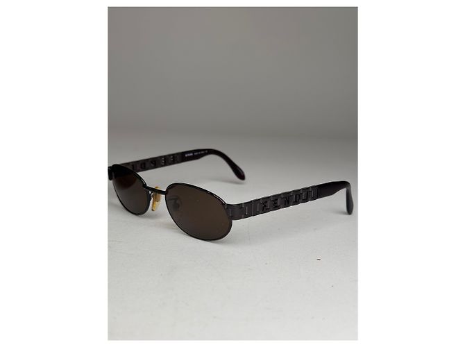 Occhiali da sole Fendi Roma Vintage Retrò Nero Marrone - vista 10