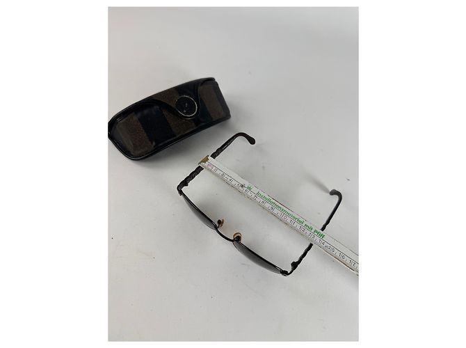 Occhiali da sole Fendi Roma Vintage Retrò Nero Marrone - vista 11