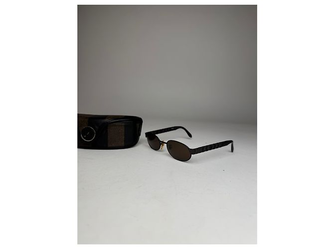 Occhiali da sole Fendi Roma Vintage Retrò Nero Marrone - vista 2
