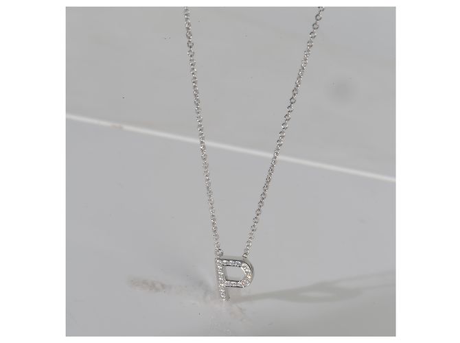 Tiffany & Co. Platin-Diamant Initial P Anhänger - Ansicht 4