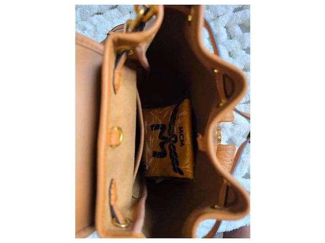 Zaino in pelle MCM in cognac Marrone - vista 5